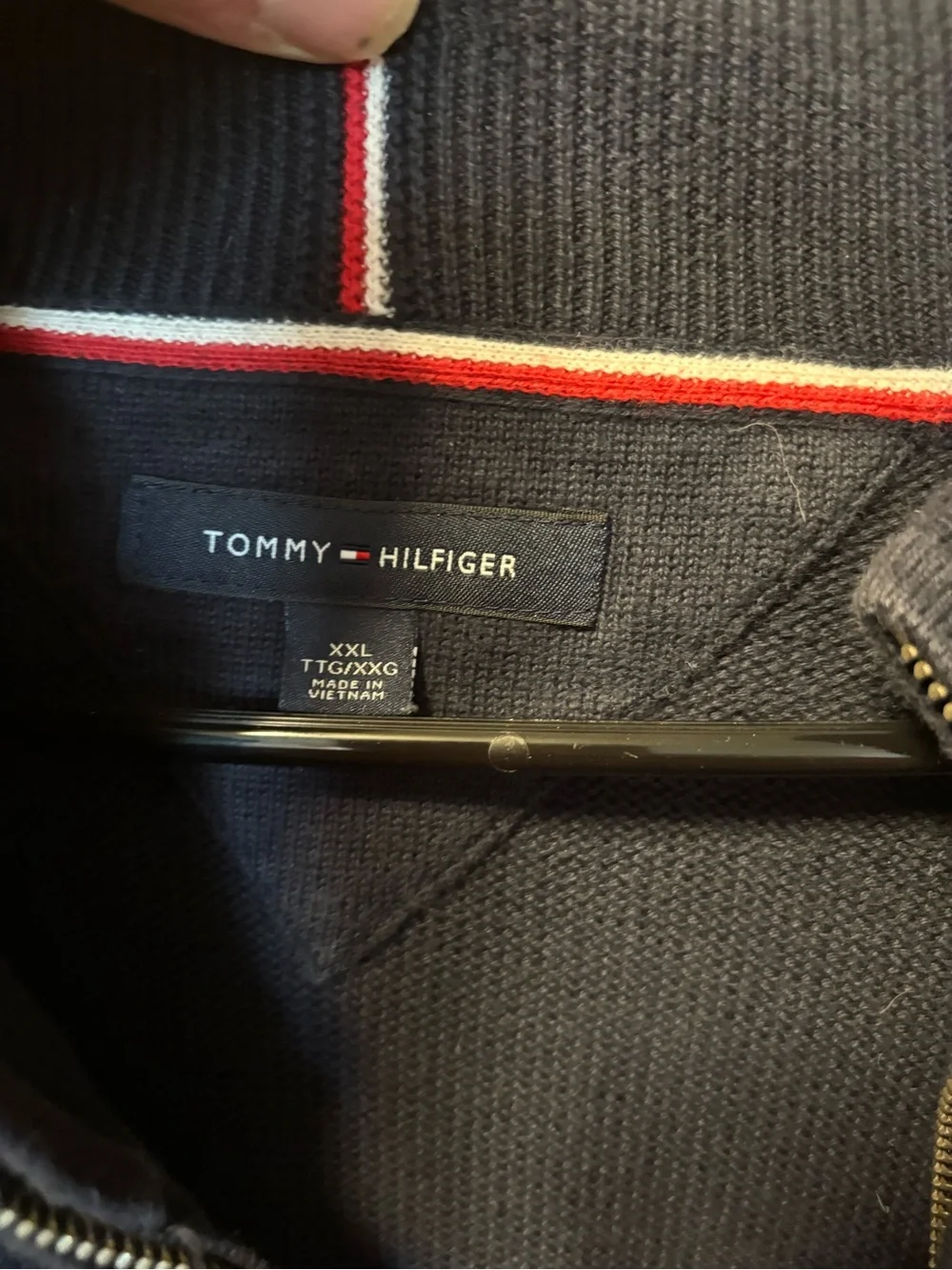 Tommy Hilfiger Men's Dark Navy Full-Zip Knit Sweater